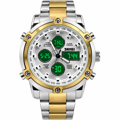 Original Skmei Twotone Golden White Watch