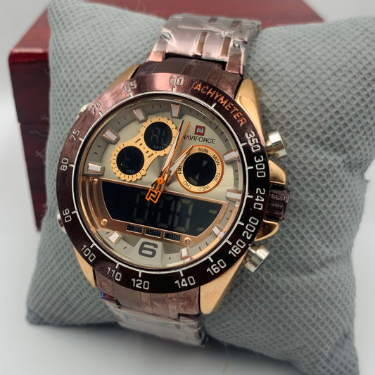 Naviforce Brown Twotime Watch