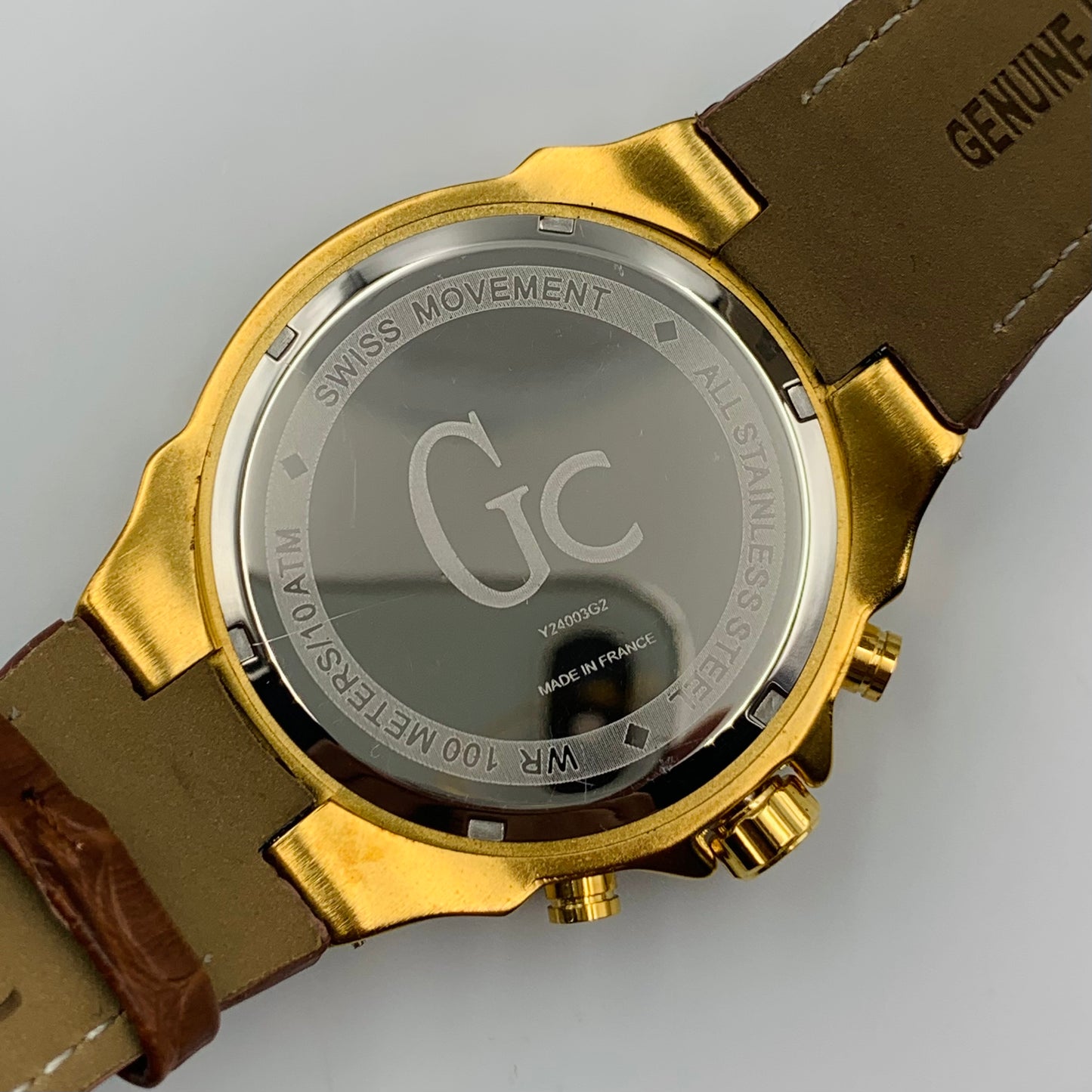Gc White Golden Watch