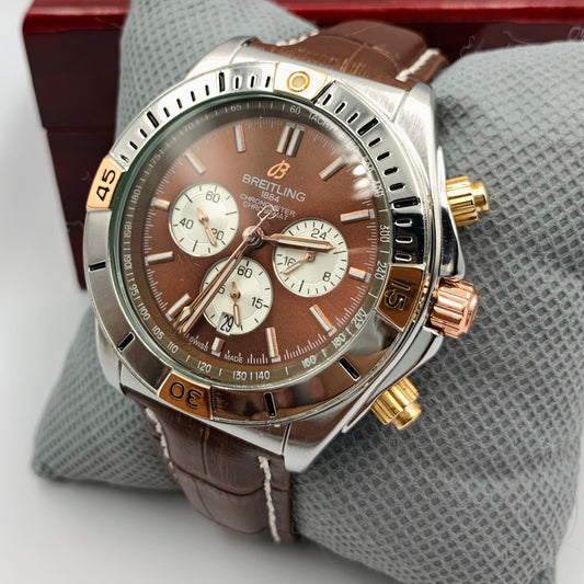 Breitling Brown Silver Watch