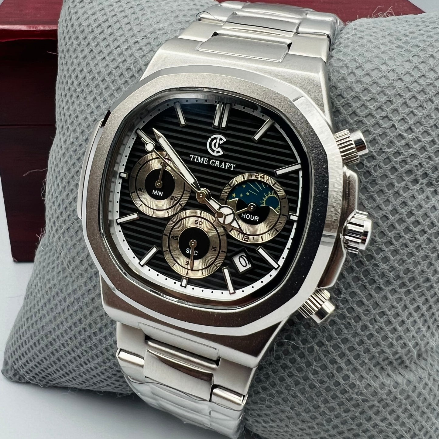 TimeCraft Chain Silver Black Watch