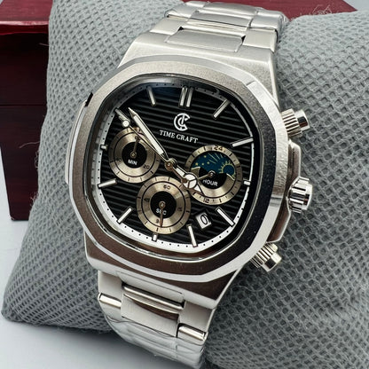 TimeCraft Chain Silver Black Watch