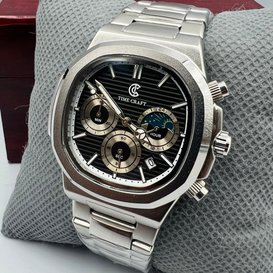 TimeCraft Chain Silver Black Watch