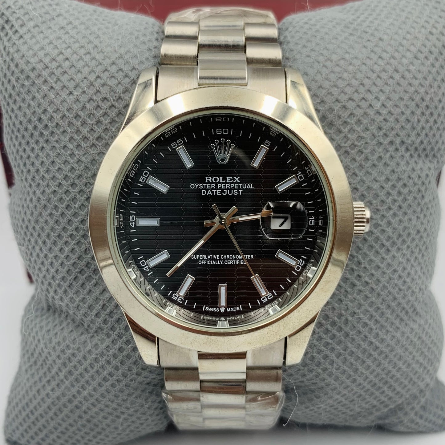 Rolx Milgauss Silver Black Datejust Watch