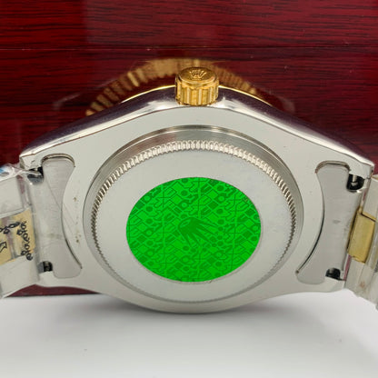 Rolx Simple Twotone Black Datejust Watch