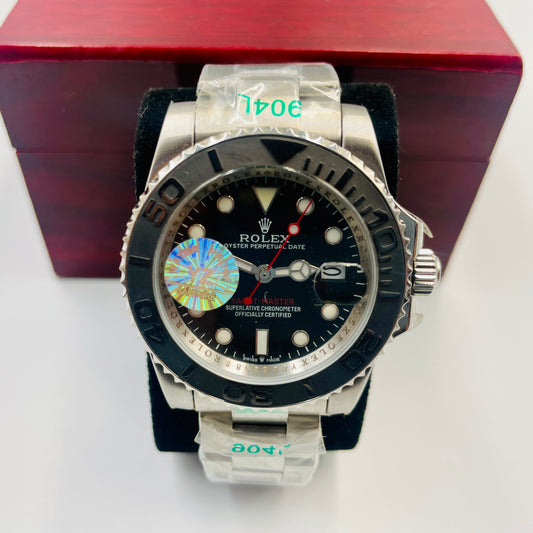 Master Yacht Master Silver Black Automatic Watch