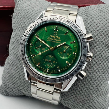 Omega Chain Silver Green Watch