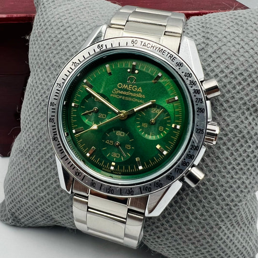 Omega Chain Silver Green Watch