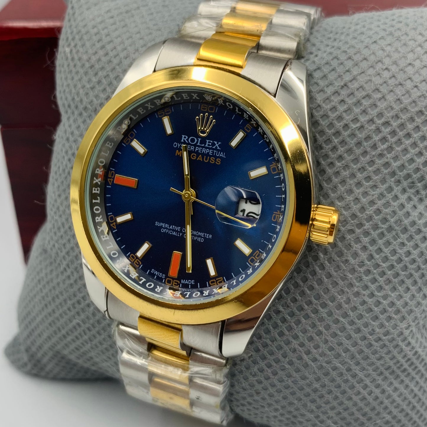 Rolx Twotone Blue Milgauss Watch