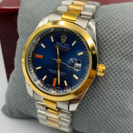 Rolx Twotone Blue Milgauss Watch