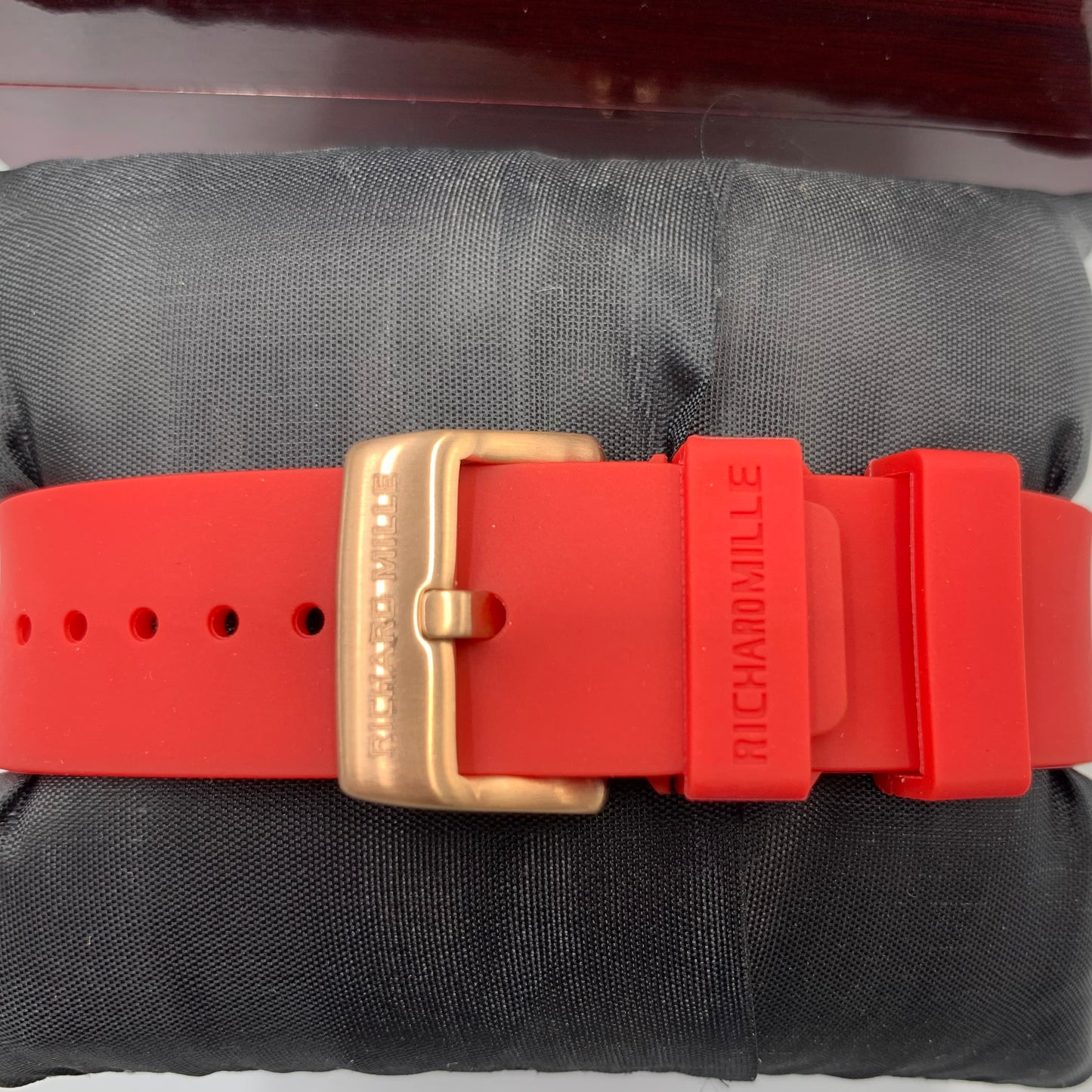Richard Mille Red Strap Golden Dail Watch