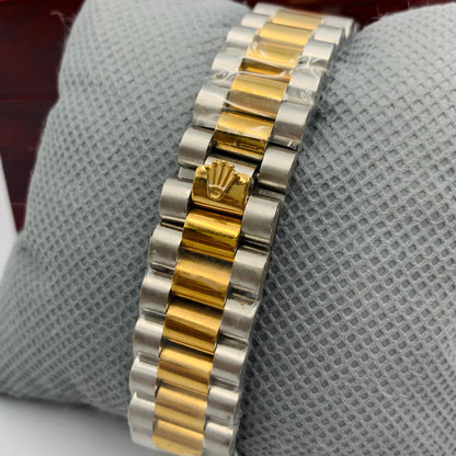 Rolx Blue Twotone Watch