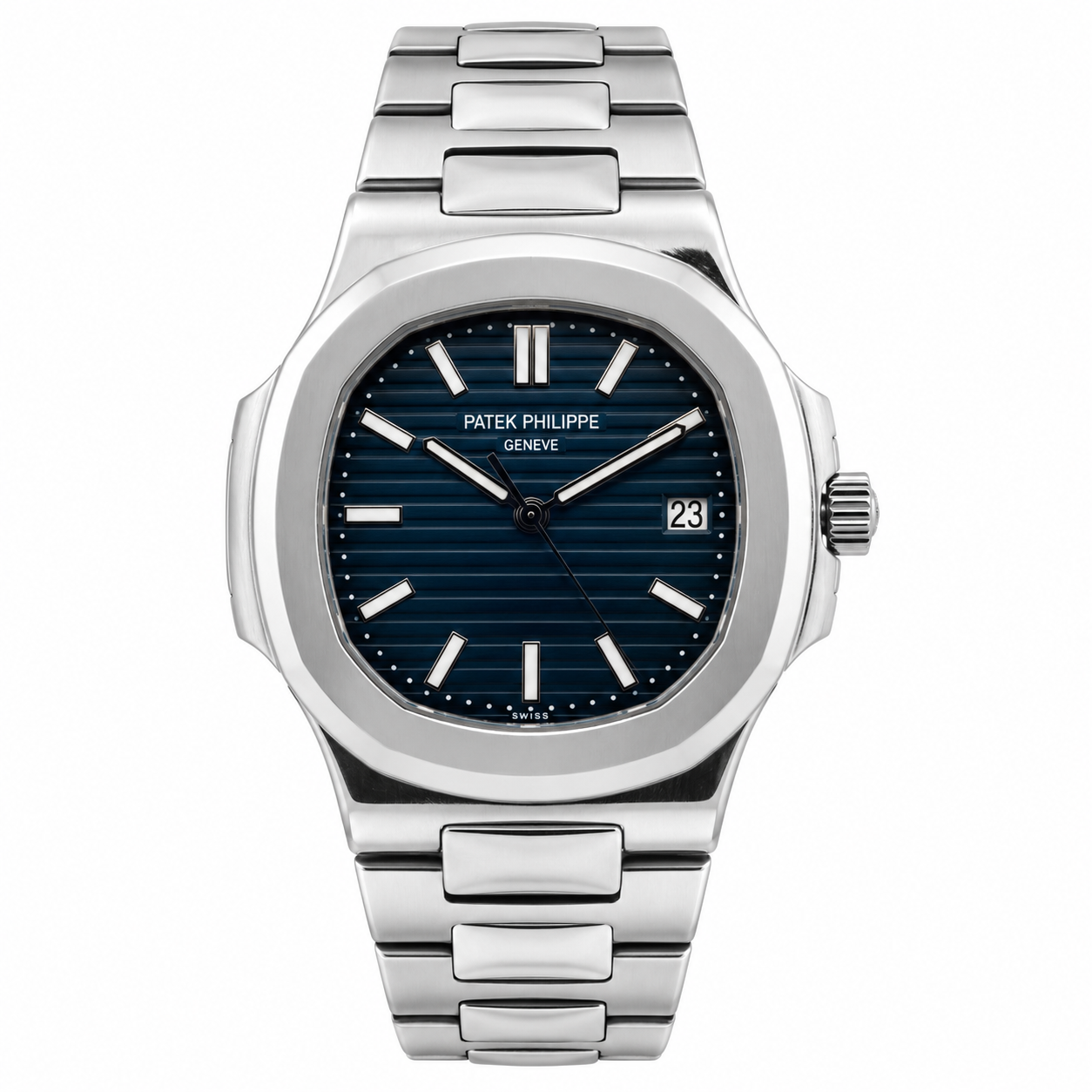 Patek Silver Blue Watch