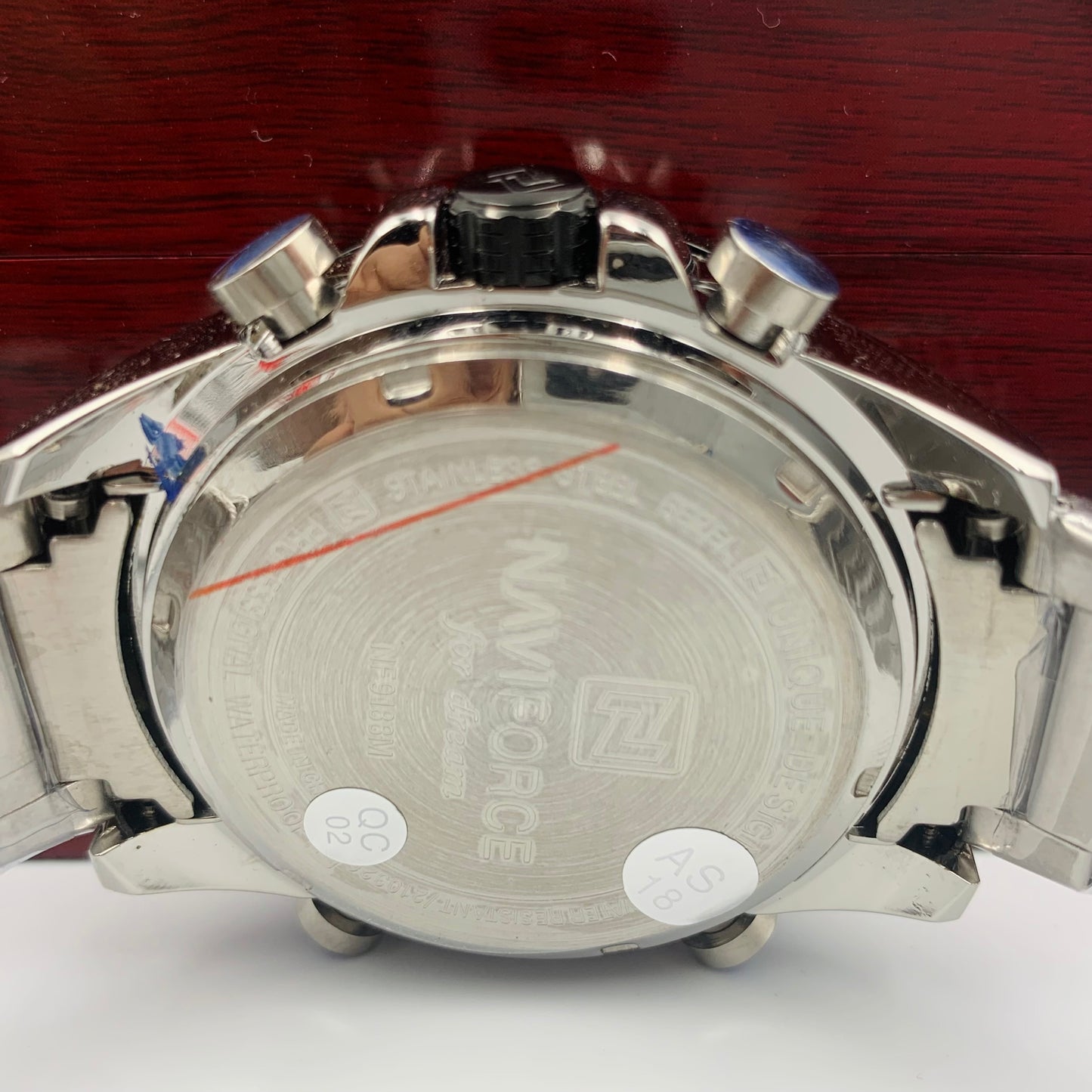 Naviforce Silver Black Twotime Watch