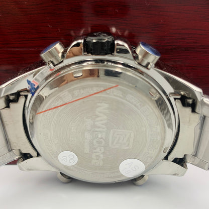 Naviforce Silver Black Twotime Watch