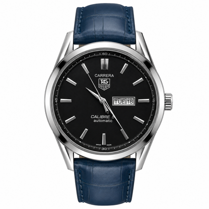 Tag Heuer Silver White Blue DayDate Watch
