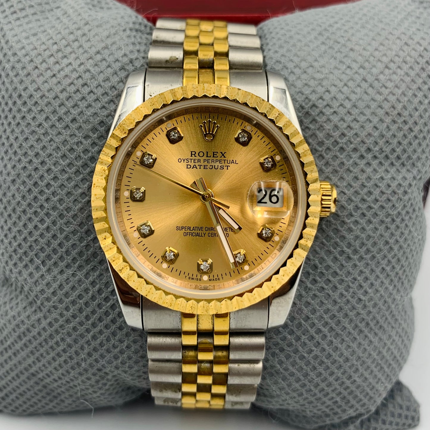 Rolx Golden Twotone Small Auto Datejust Watch