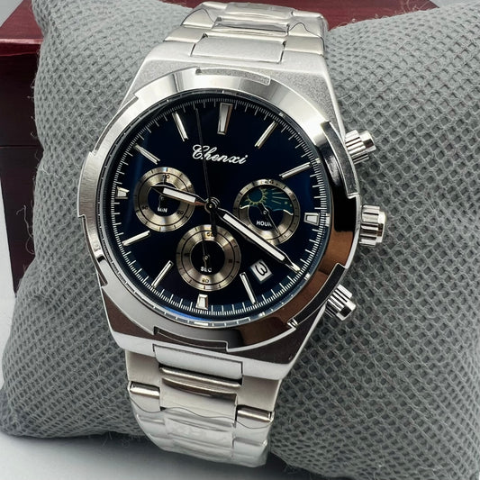 Chenxi Chain Silver Blue Watch