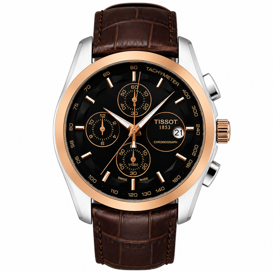 Tissot 1853 Twotone Black Brown Watch
