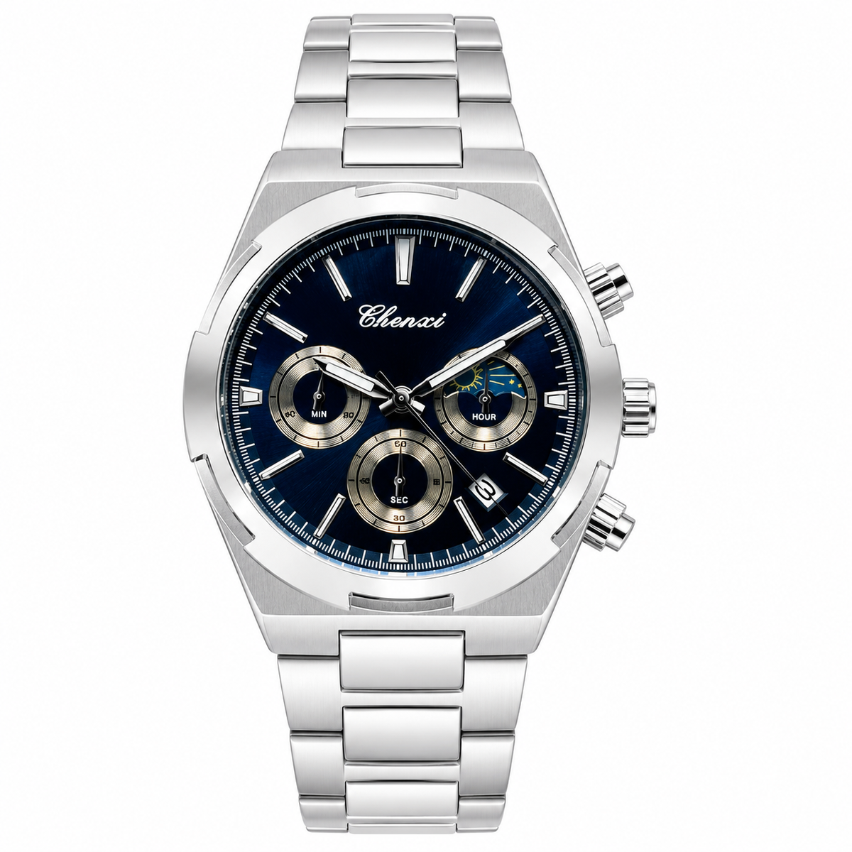 Chenxi Chain Silver Blue Watch