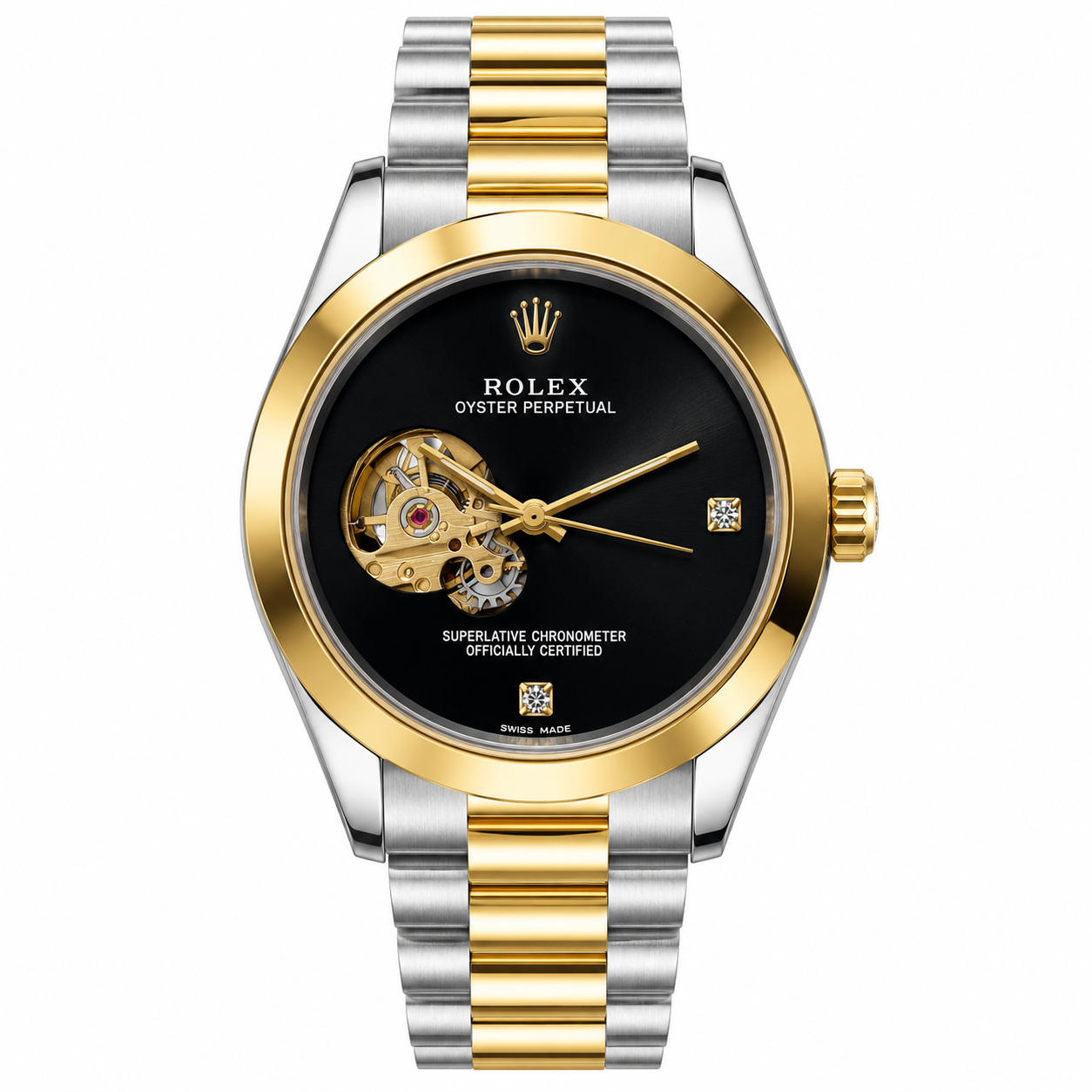 Rolx Black Twotone Watch
