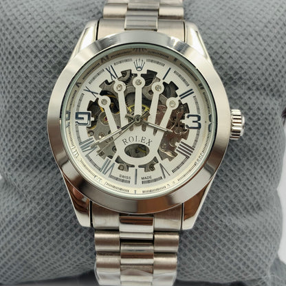 Rolx White Dail Automatic Watch