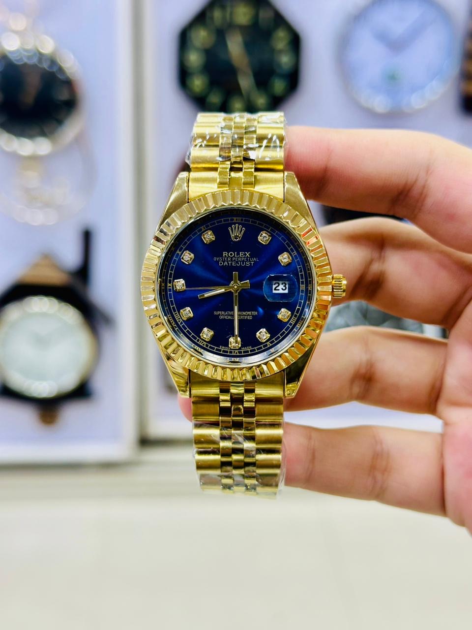 Golden Blue Dial Datejust Watch