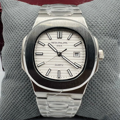 Patek Quartz Master Silver White Watch