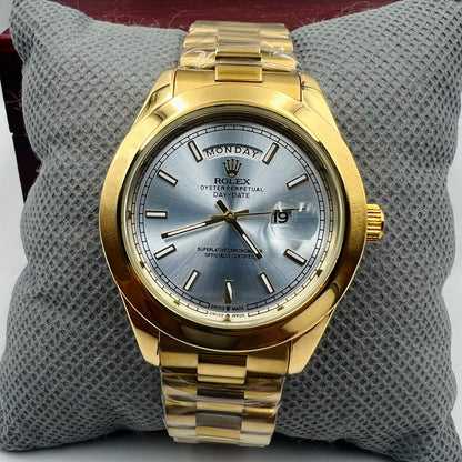 Rolx Skyblue Full Golden DayDate Watch