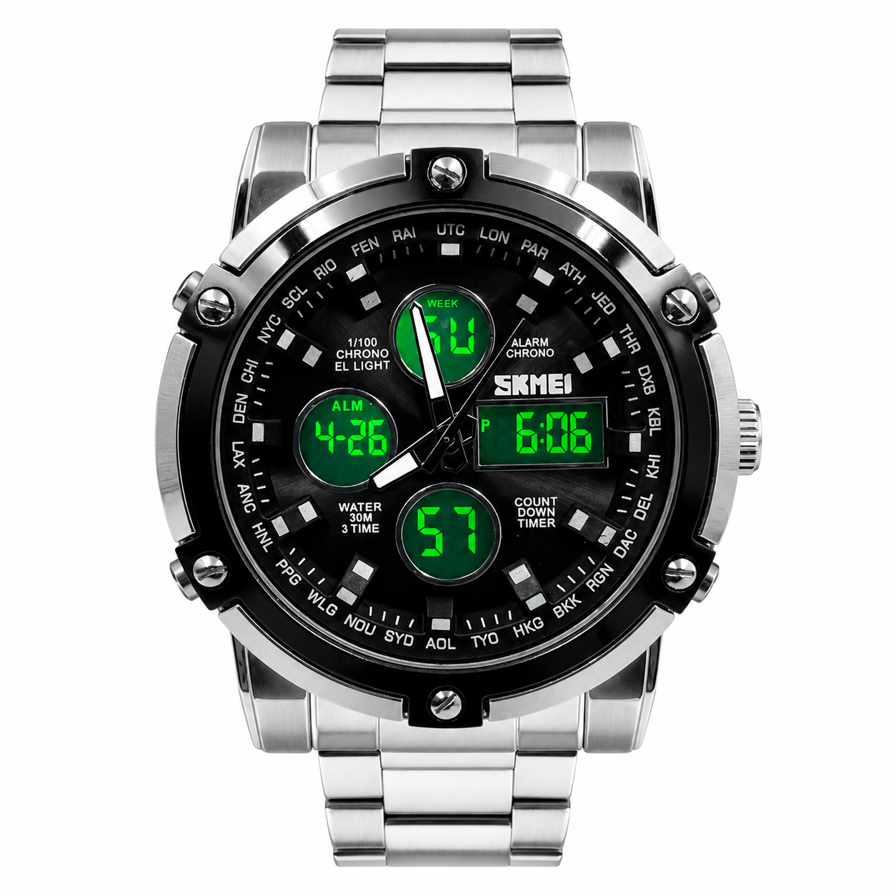 Original Skmei Twotone Silver Black Watch