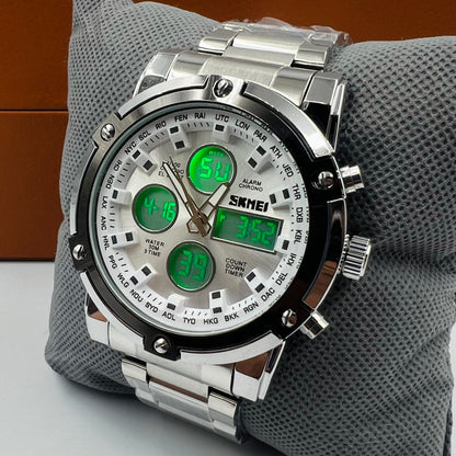 Skmei Twotone Silver White Watch