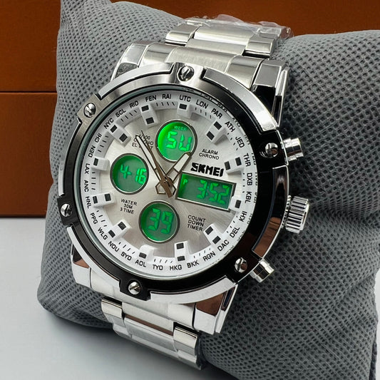 Skmei Twotone Silver White Watch