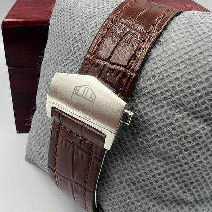 Tag Heuer Silver Brown DayDate Watch