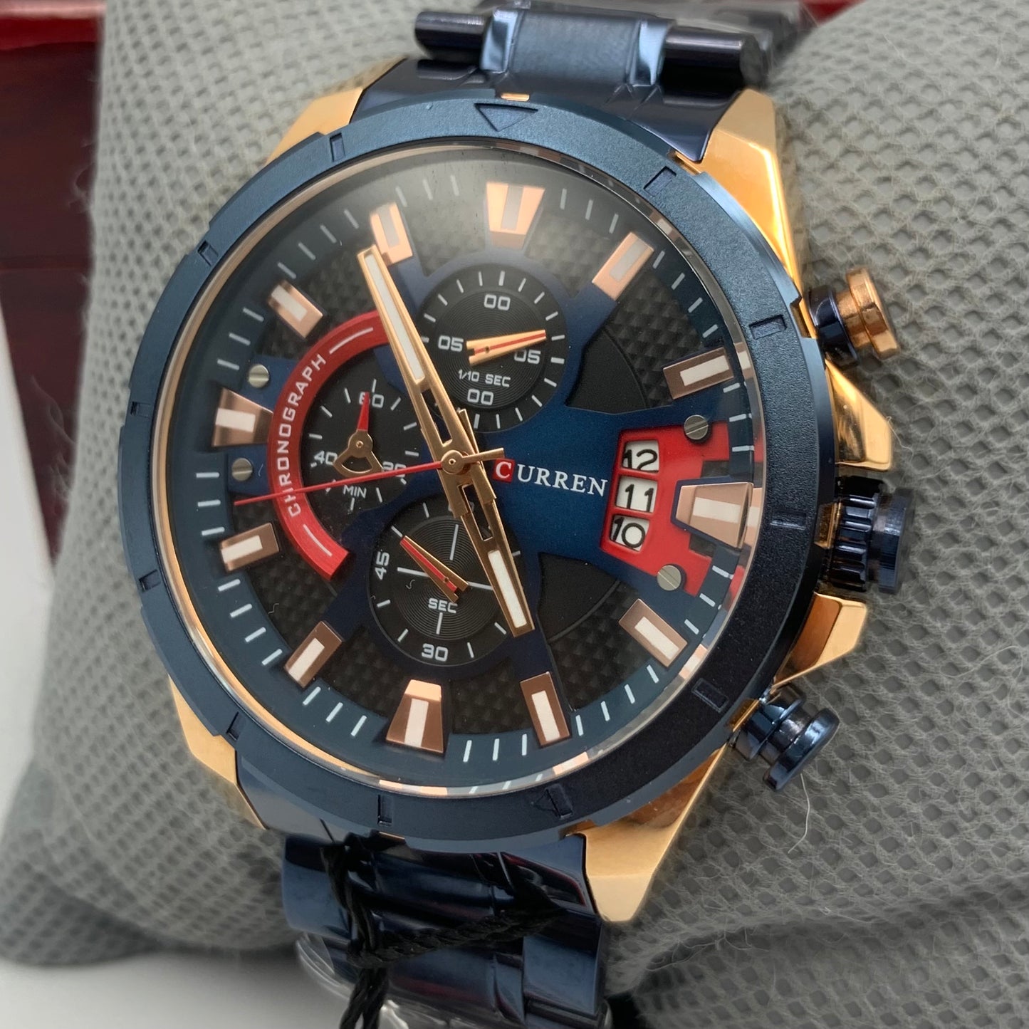 Curren Blue Twotone Chornograph Working Watch