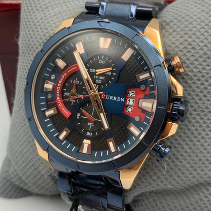 Curren Blue Twotone Chornograph Working Watch