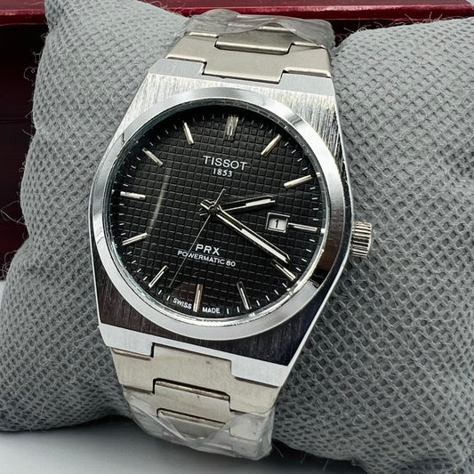 Tissot PRX Silver Black Watch