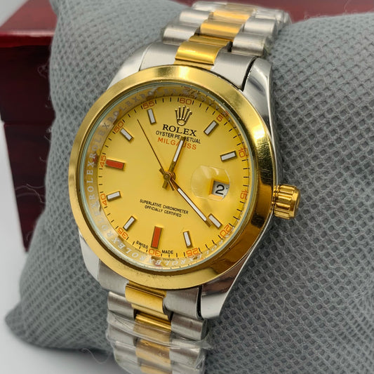 Rolx Twotone Golden Milgauss Watch