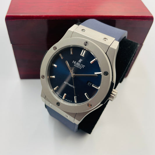 Silver Blue Dial Automatic Watch