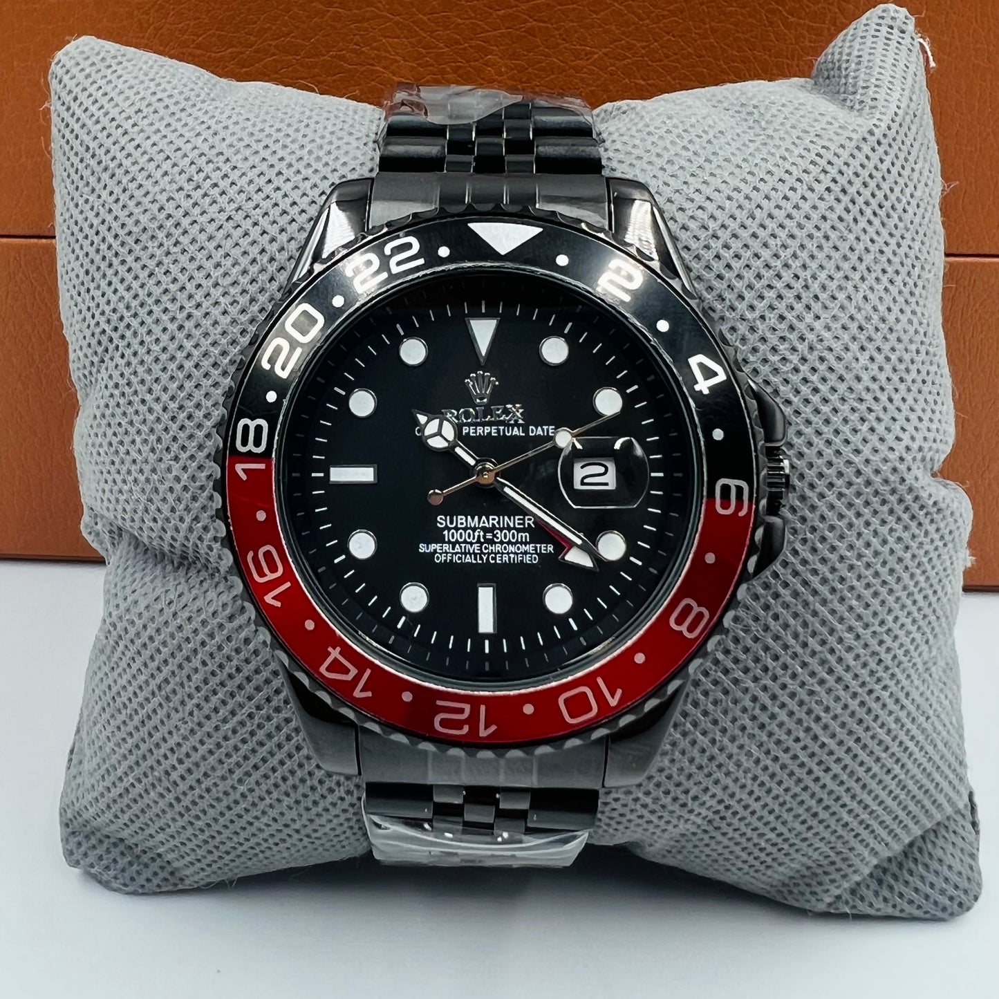 GMT Full Black Red Watch