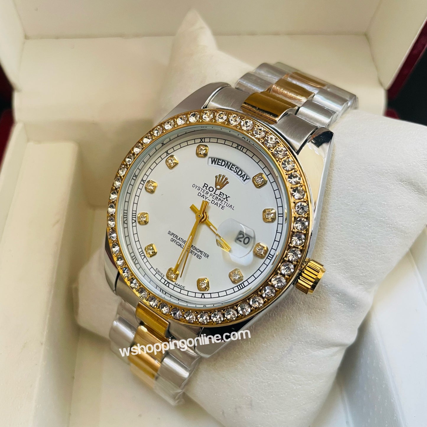 Twotone White Daydate Diamond Watch