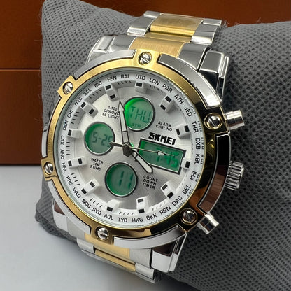 Original Skmei Twotone Golden White Watch
