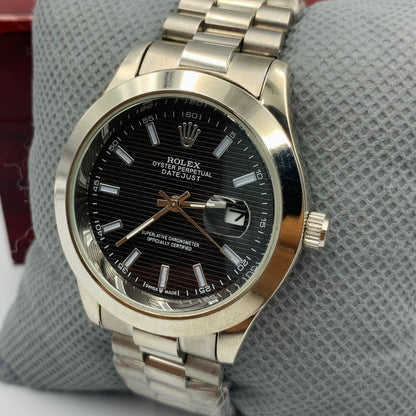 Rolx Milgauss Silver Black Datejust Watch