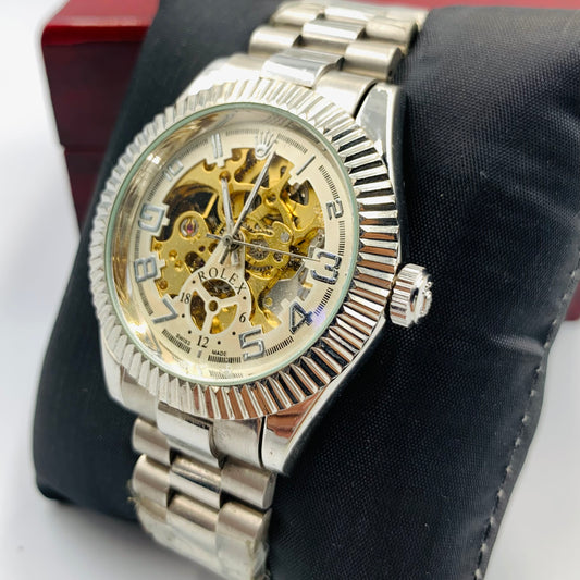 Rolx Silver Automatic Watch