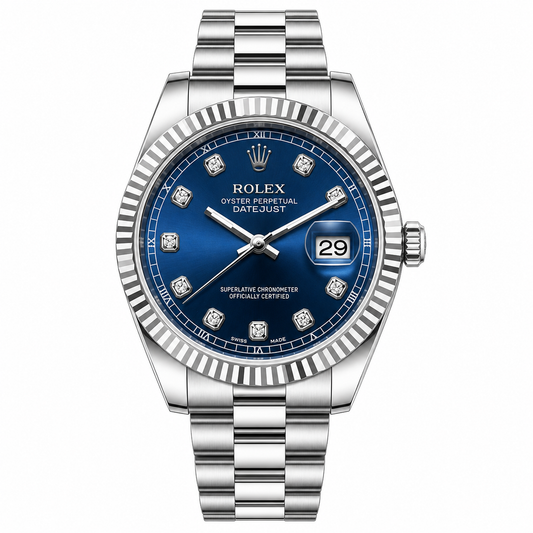 Rolx Datejust Silver Blue Watch