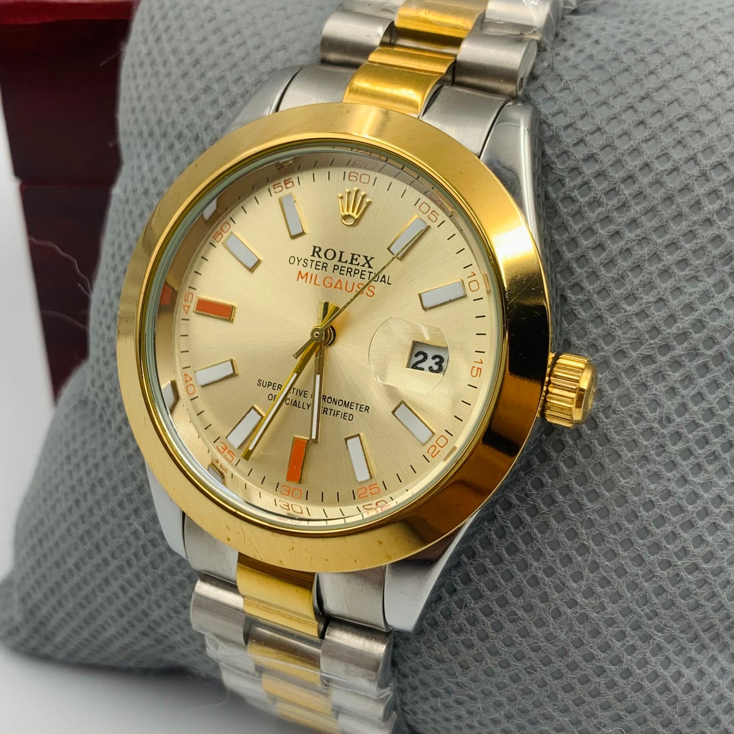 Rolx Twotone Light Golden Milgauss Watch