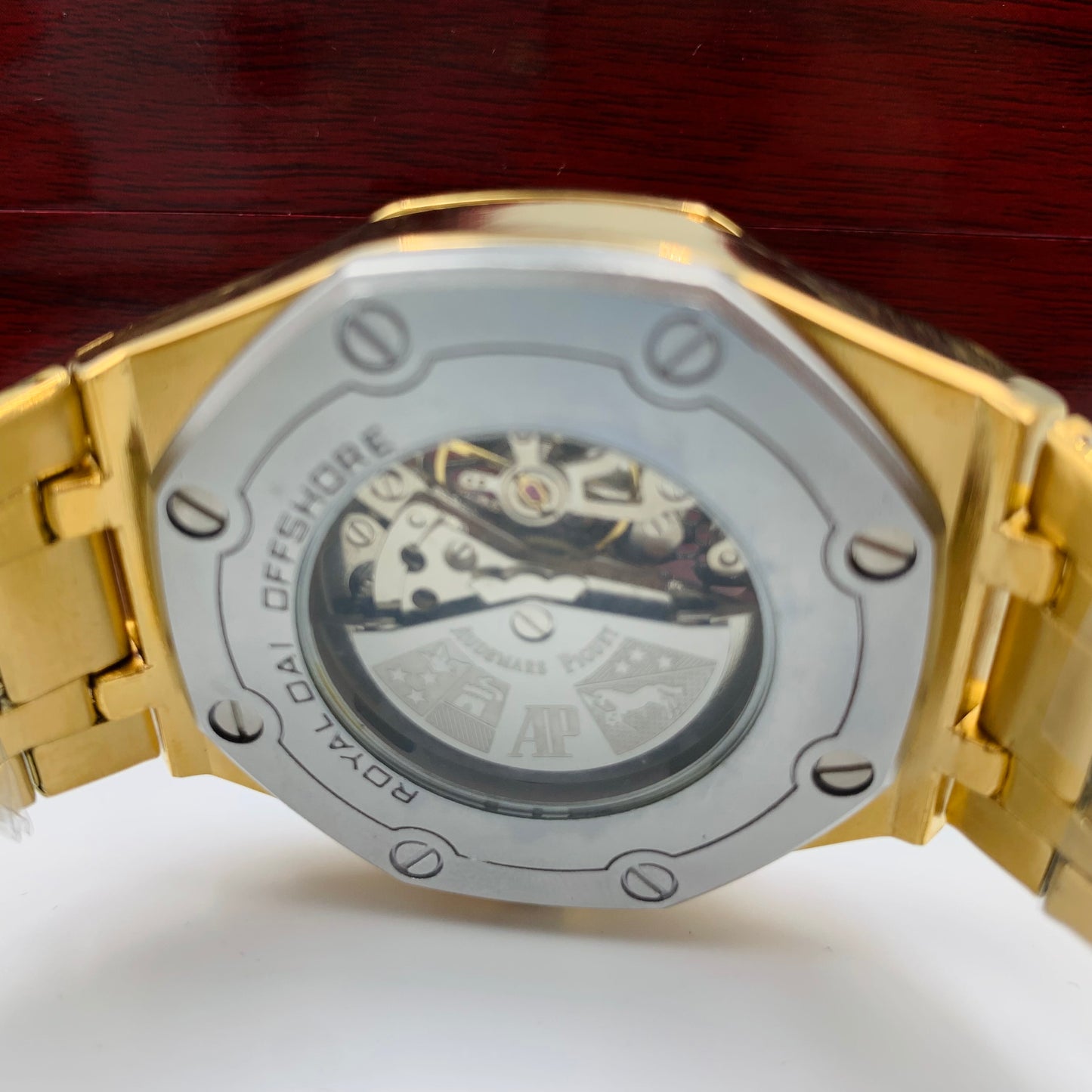 AP Golden Strap Black Dail Automatic Watch
