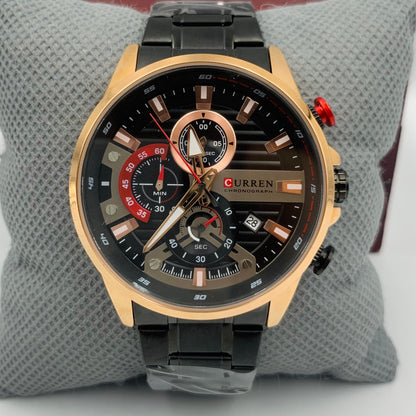 Curren Twotone Black Chrono Working