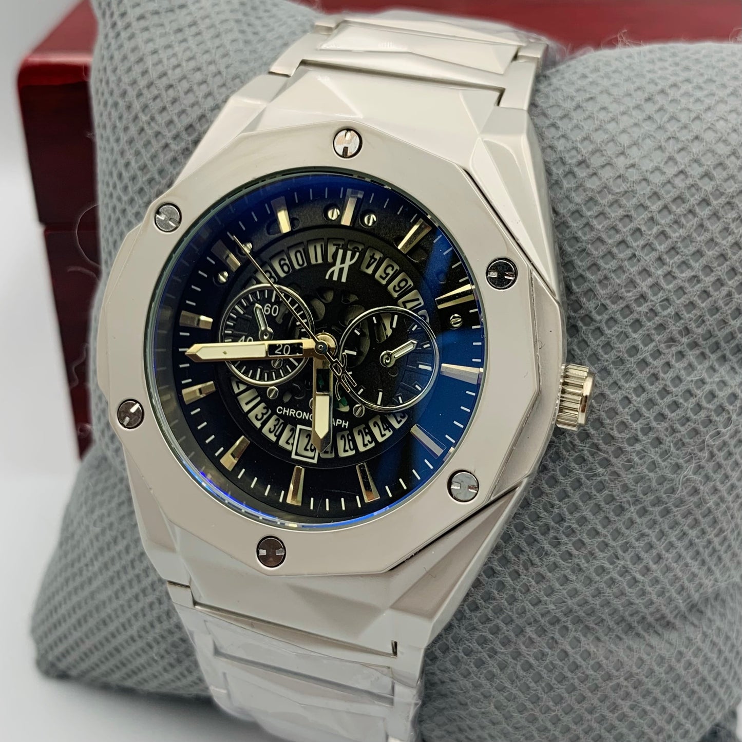 Hub Black Silver Watch