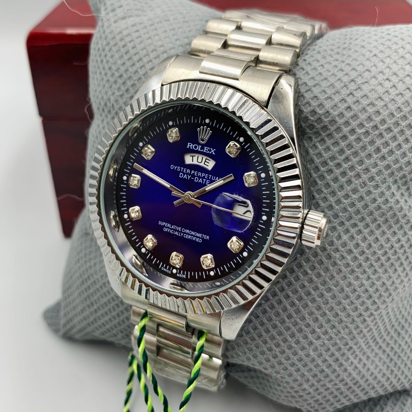 Rolx Silver Blue DayDate Watch