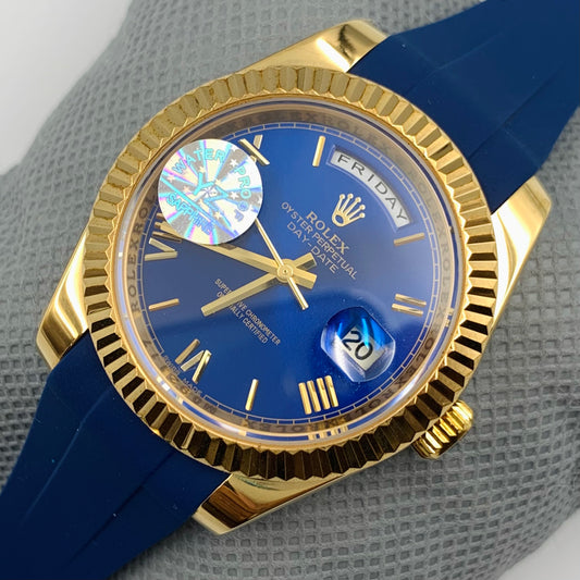 Rolx Blue Golden Watch
